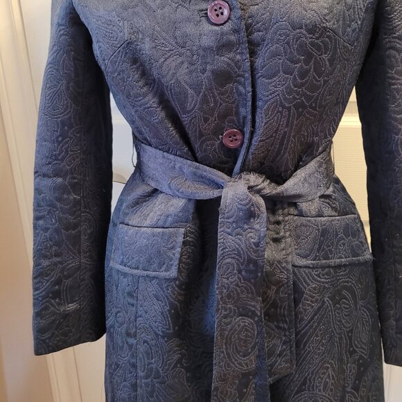 Jones New York Suit Navy Classic Coat/Trench EUC - Picture 3 of 8